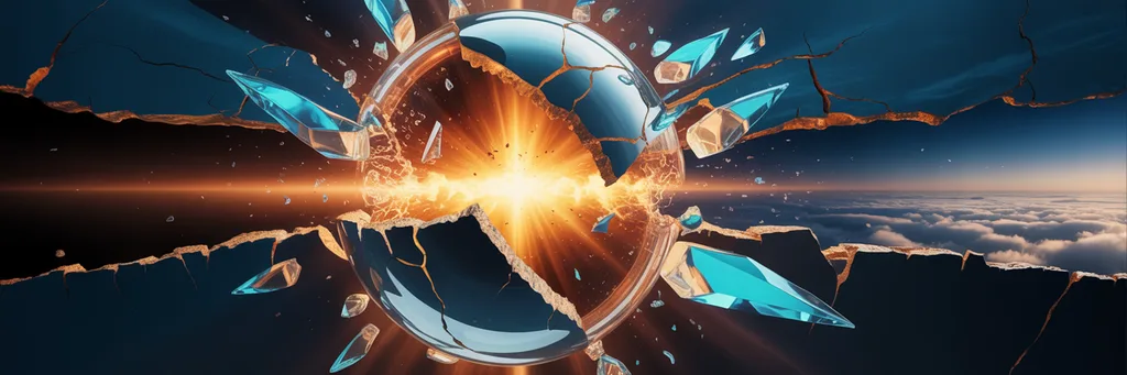 Shattering glass with light breaking through β the moment everything changes