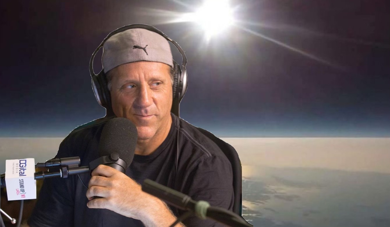 Dave Weiss — Flat Earth Dave — behind the microphone, ready to answer your questions