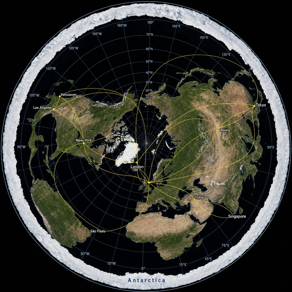Flight paths only make sense on a flat map.
